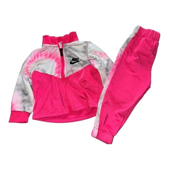 Nike Other - Nike Toddler Girl Tracksuit Pink Tie Dye Size 12m